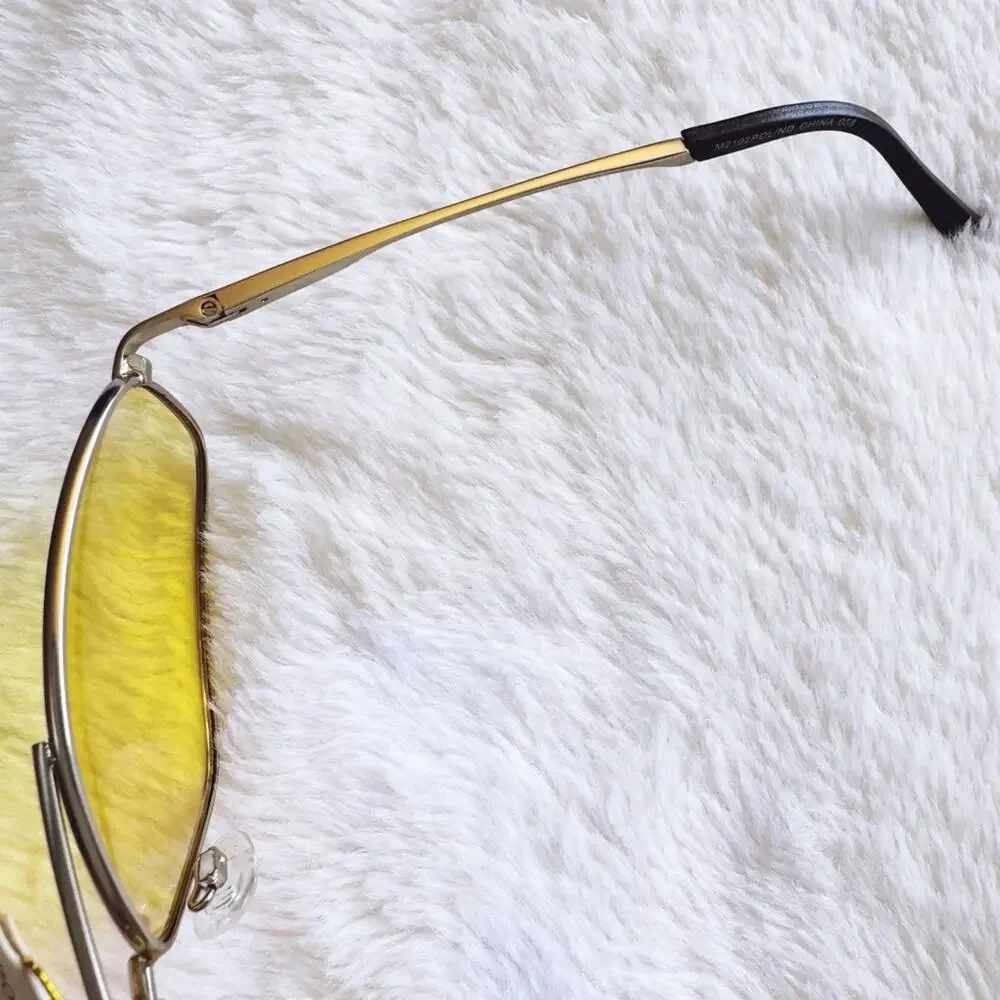Oscar Clear Yellow w/ Silver Rim Aviator Sunglasses